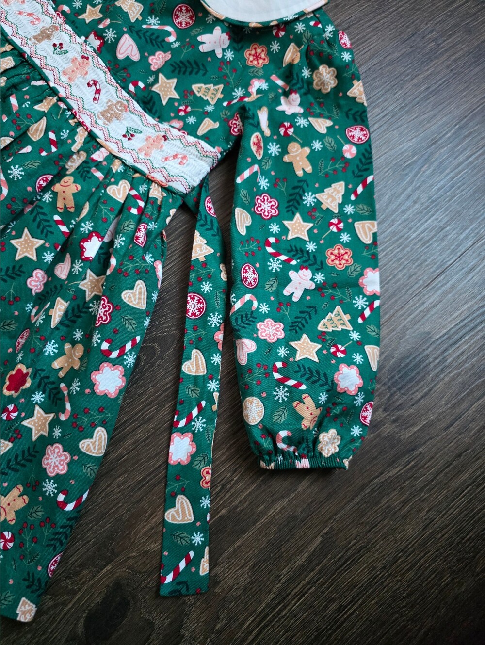 Bonnie Jean Gingerbread Smocking Dress - Picture 12 of 14